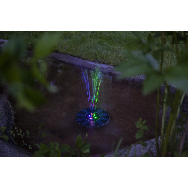 Star Trading - Illuminazione a celle solari - Decorazione a celle solari Fontana - Nero - 10 cm Colore luce RGB (Rosso-Verde-Blu)