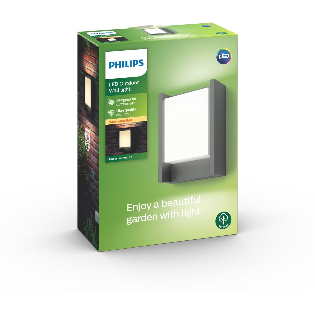 Philips - Arbor Wall Lantern Antracite 1x6W 230V