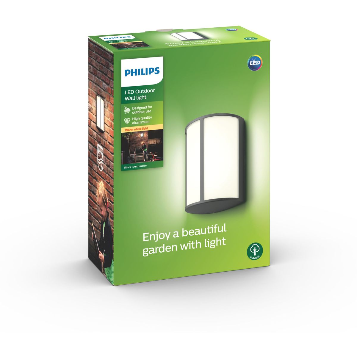 PHILIPS - Lanterna a parete di stock Antracite 1x6W 230V