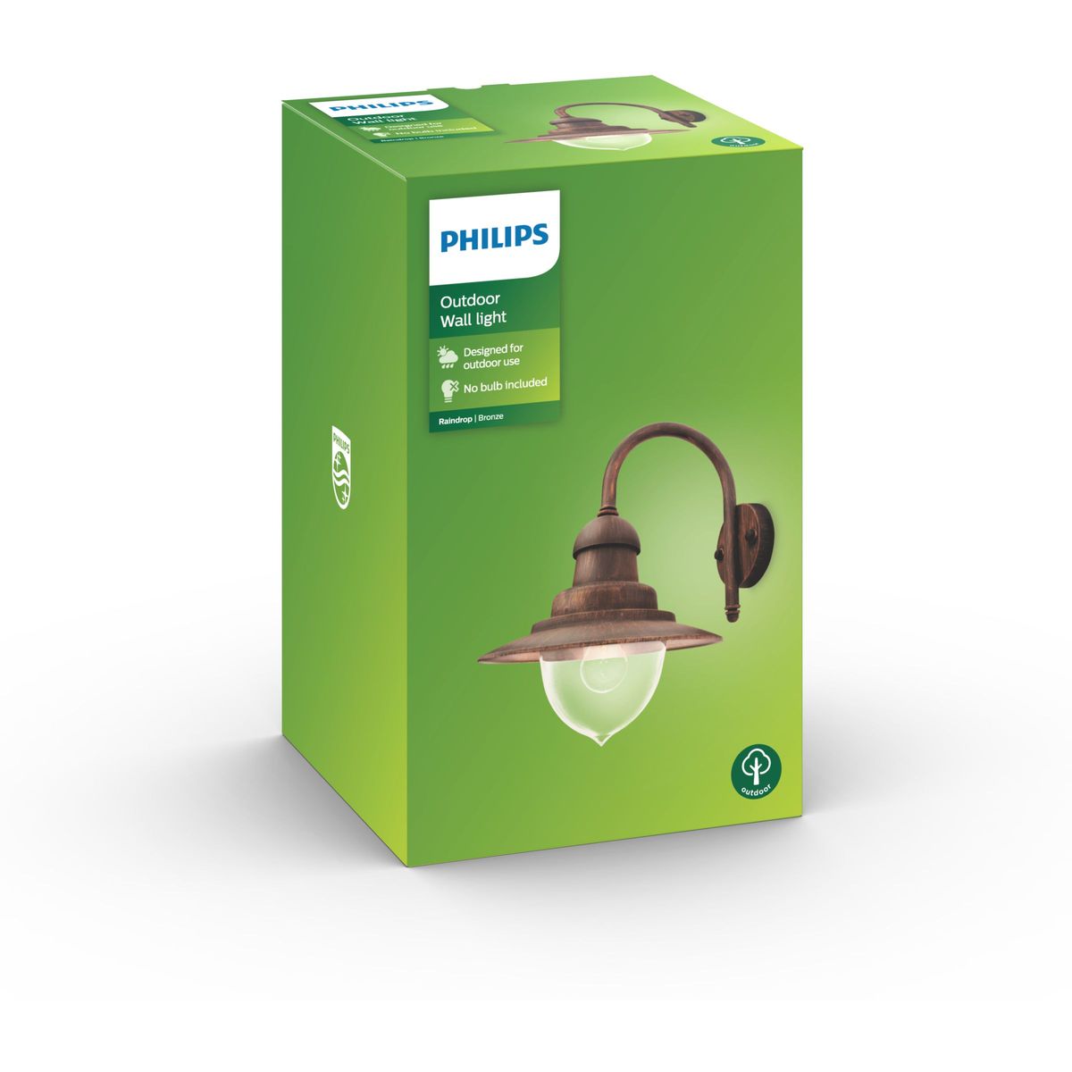 Philips - Raindrop Wall Lantern Bronzo 1x60W 230V