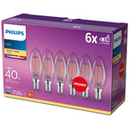Philips - LED Classic 40W B35 E14 WW Cl Nd 6ct/4