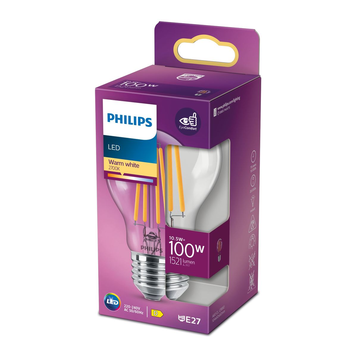 Philips - LED Classic 100W E27 WW A60 CL NDRFSRT4
