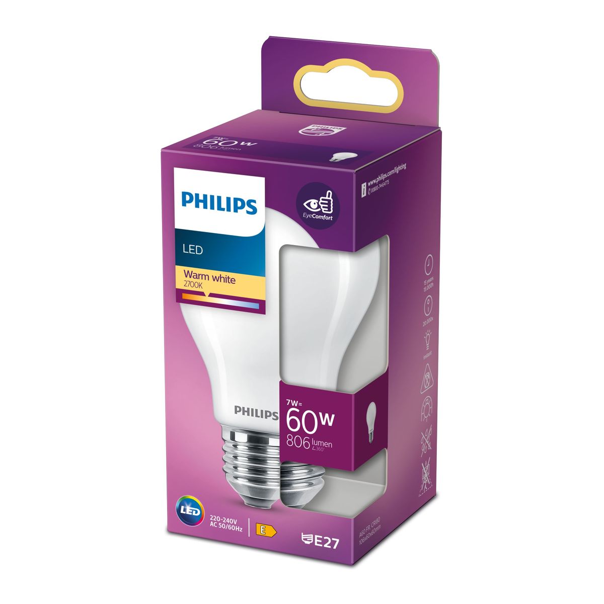 Philips - LED Classic 60W A60 E27 WW fr nd rfsrt4