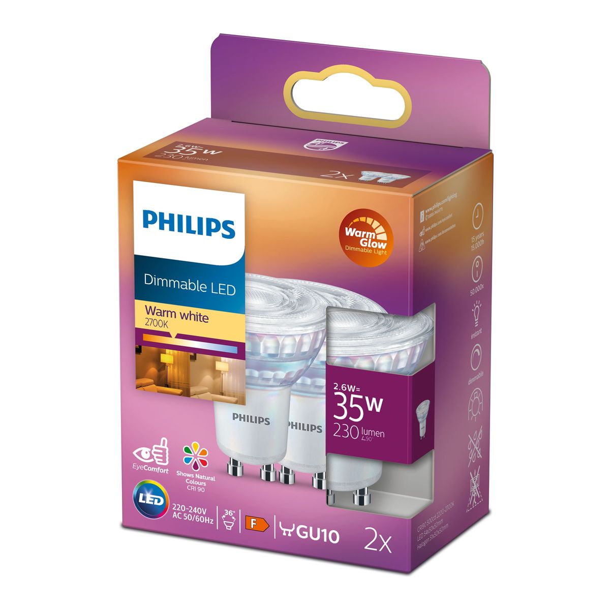 Philips - LED CLA 35W GU10 C90 WW 36d WGD 2ST6