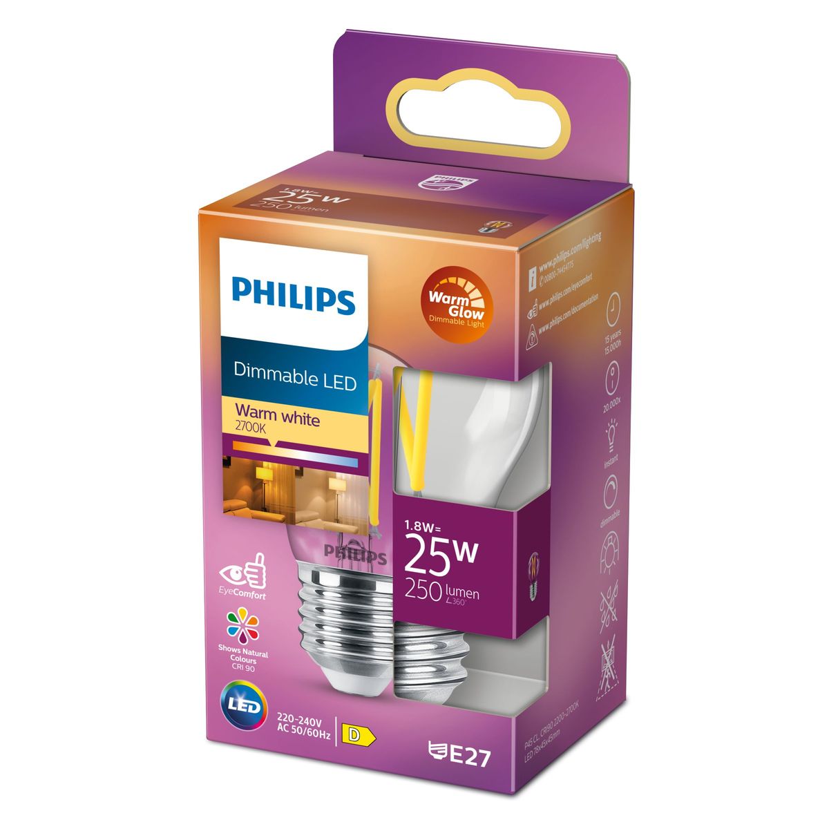 Philips - LED Classic 25W P45 E27 Cl WGD90 SRT4