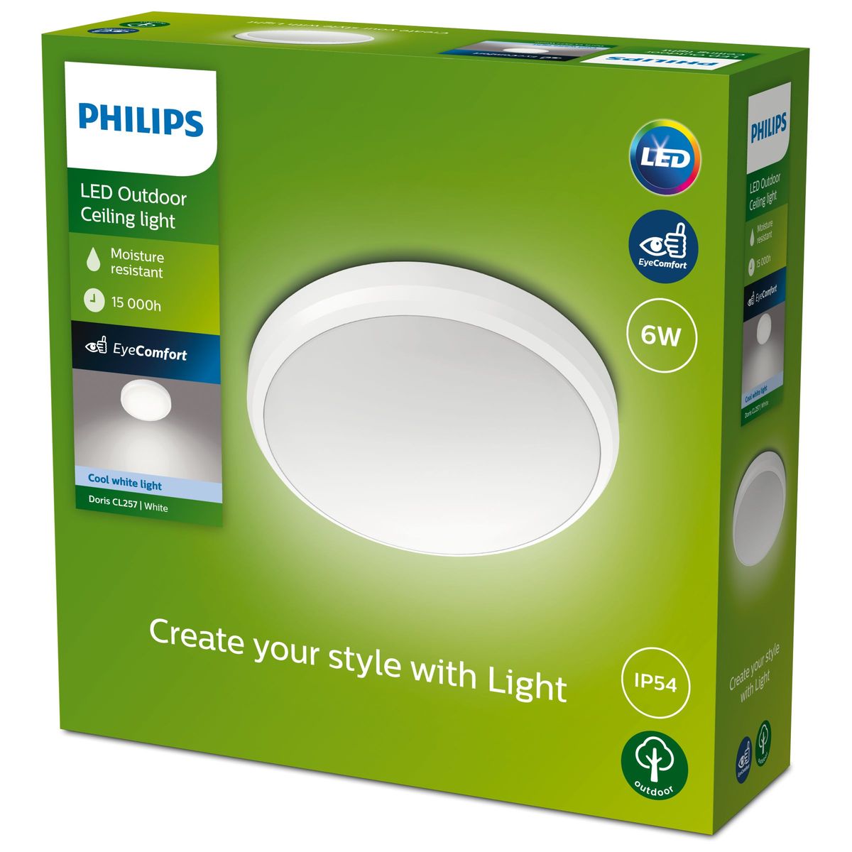 Philips - Doris Sofiling 6W 40K White IP54 HV