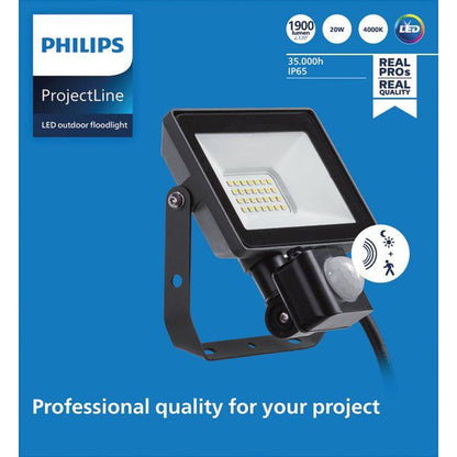 Philips - ProjectLine Floodlight Light 20W 4000K Sensore