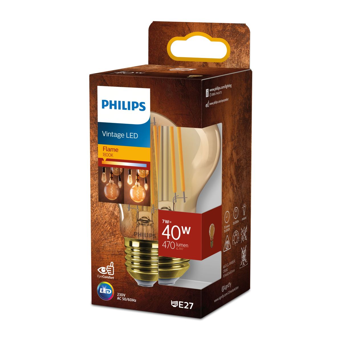 Philips - LED A60 40W 1800K E27 NDSRT AMBER 1PF