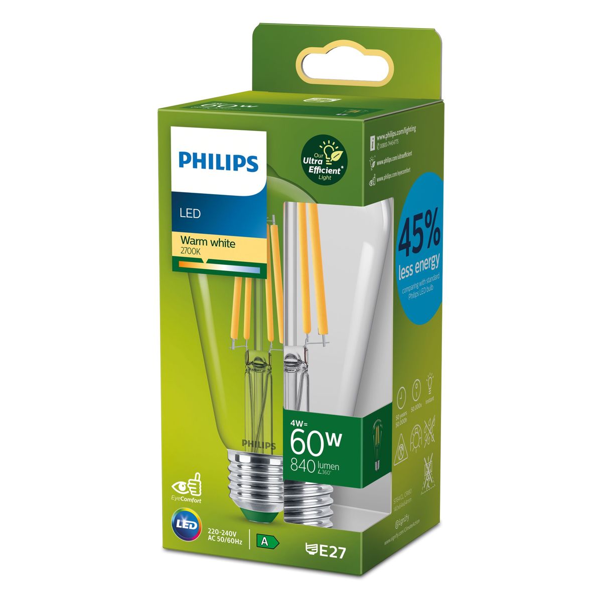 Philips - LED CLA 60W ST64 E27 2700K CL UE SRT4