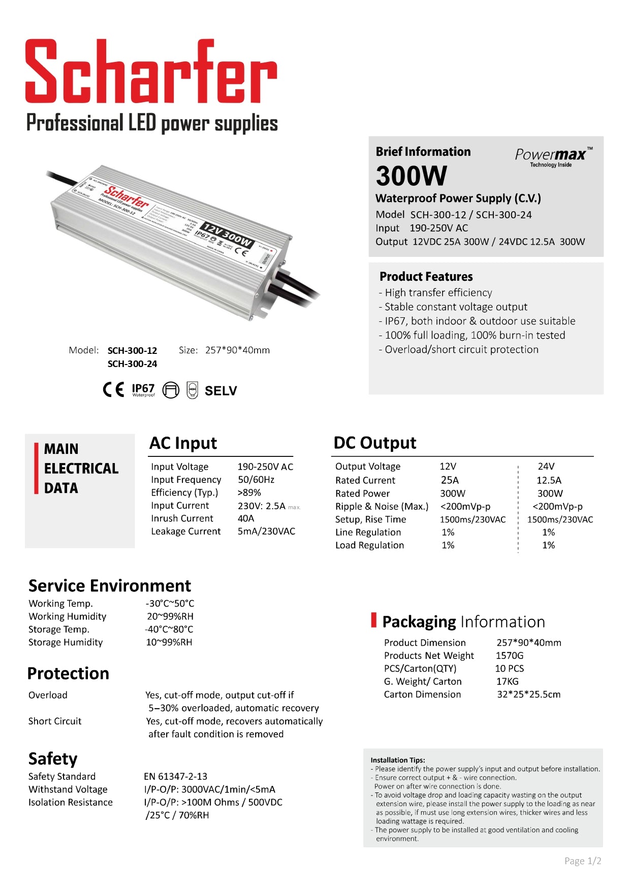 Transformer 230V AC a 24 V DC 300W