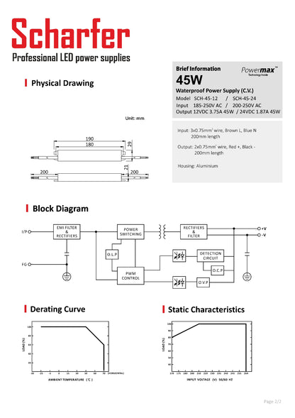 Trasformatore da 230 V CA a 24 V CC 45 W