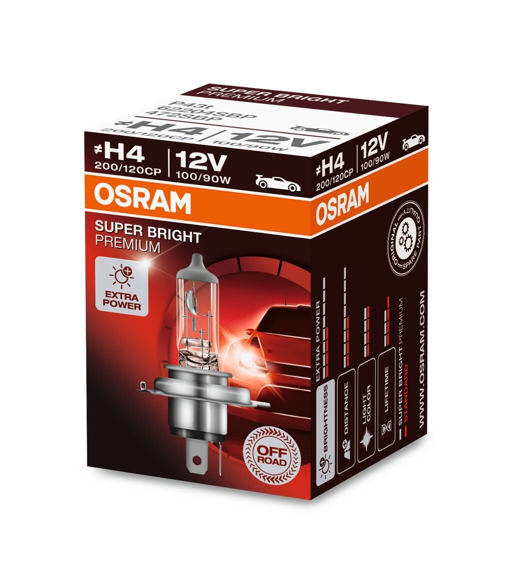 OSRAM SUPER BRIGHT PREMIUM - SUPER BRIGHT - Off-road H4 - P4 - bild 3