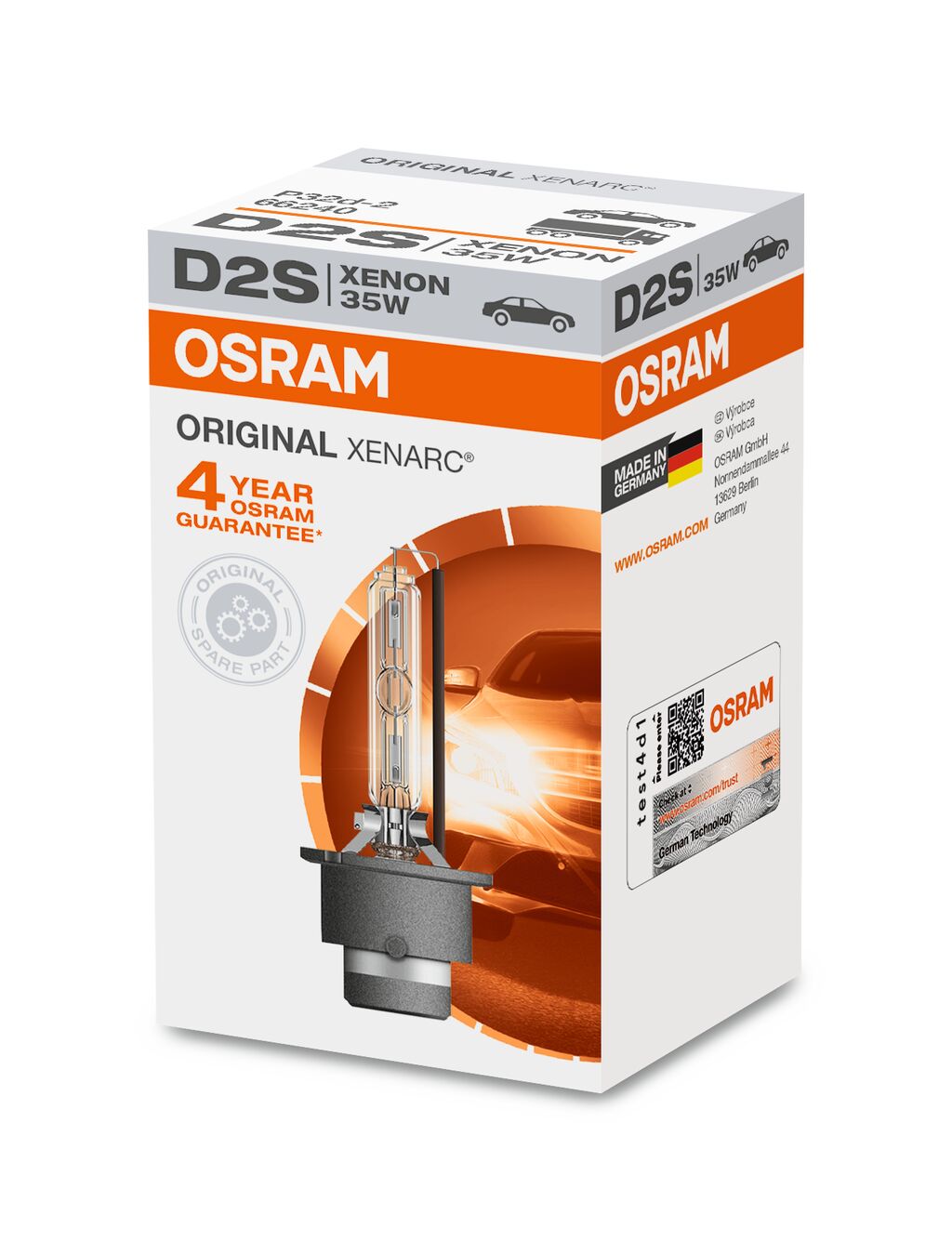 OSRAM XENARC ORIGINAL - Lampadina per fari HID D2S - Scatola pieghevole