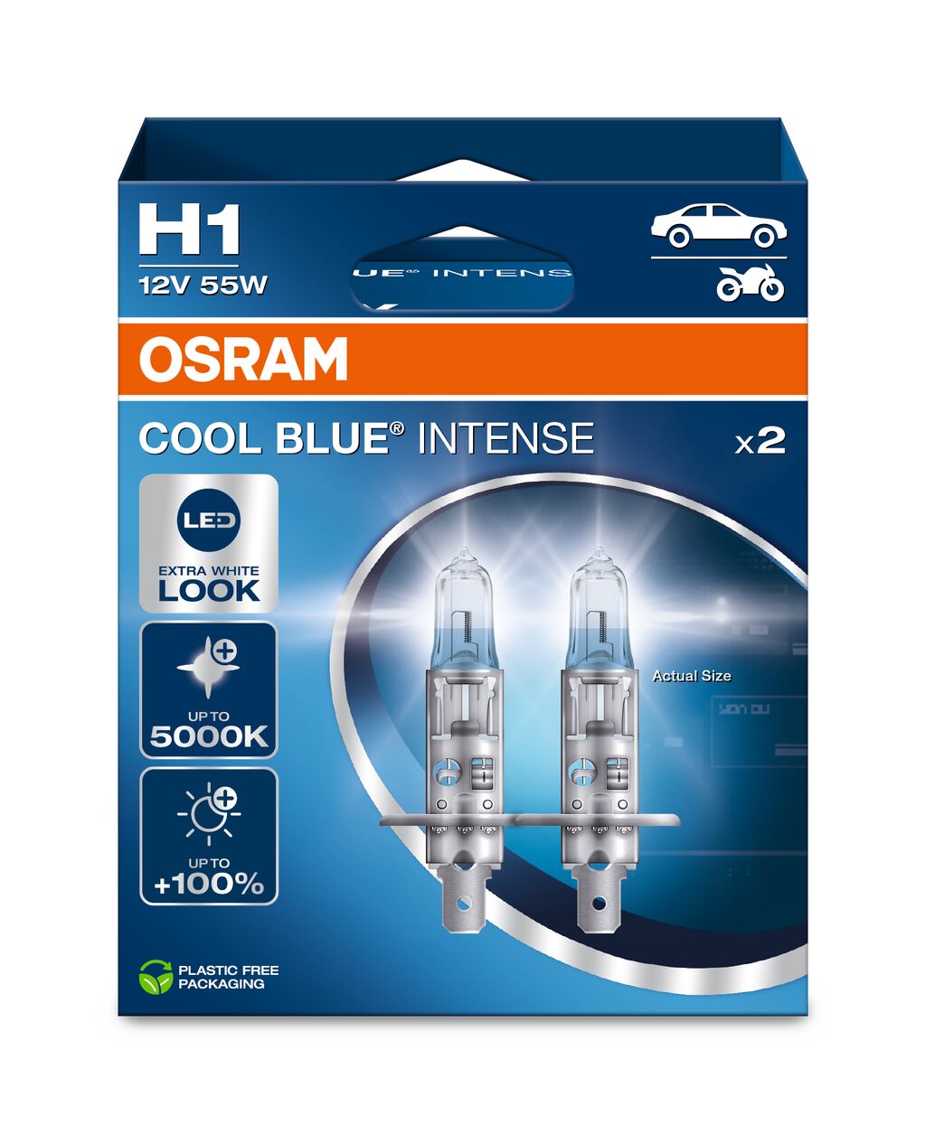 Osram - Lampada del faro alogeno H1 - Box duo - 2 -Pack