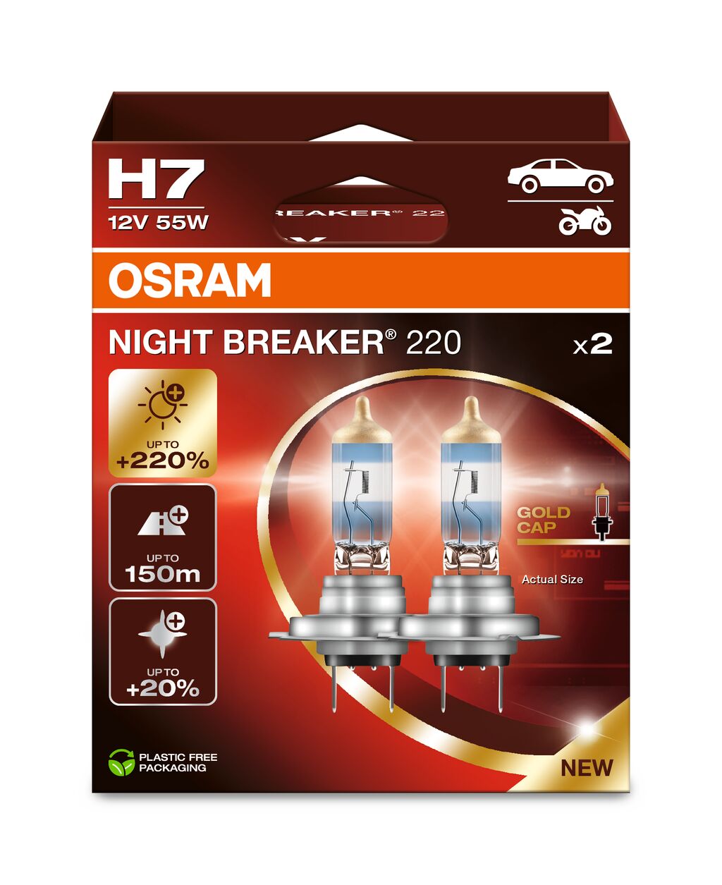 OSRAM NIGHT BREAKER 200 - H7 - Confezione da 2