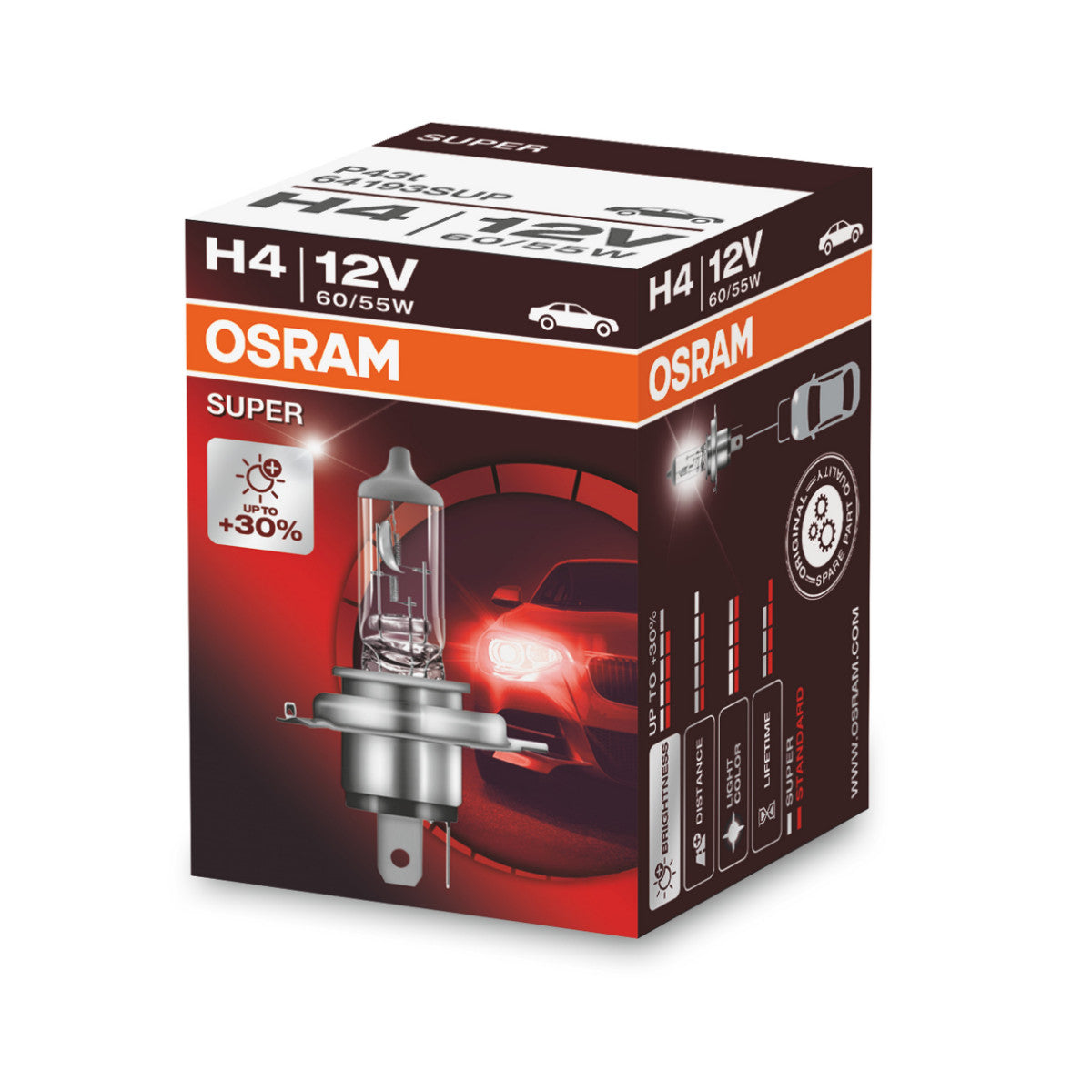Osram Super - H4 Halogen Faylight Lamp