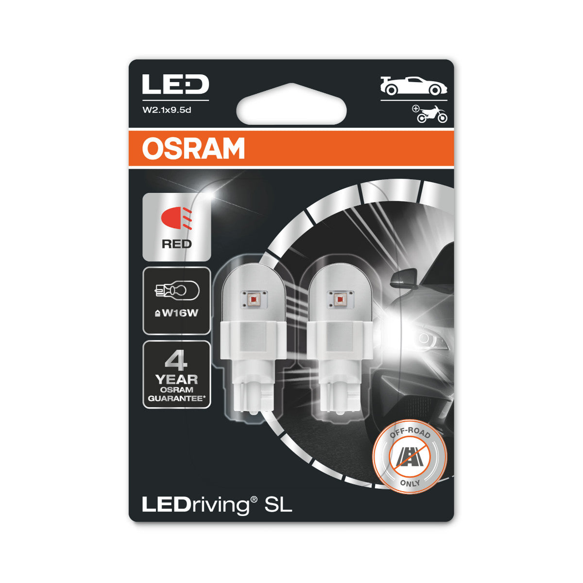 OSRAM LEDriving SL - Fuoristrada W16W - rosso