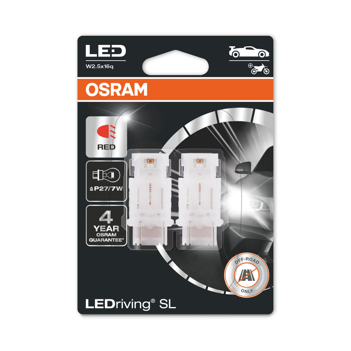 OSRAM LEDriving SL - Fuoristrada P27-7W - rosso