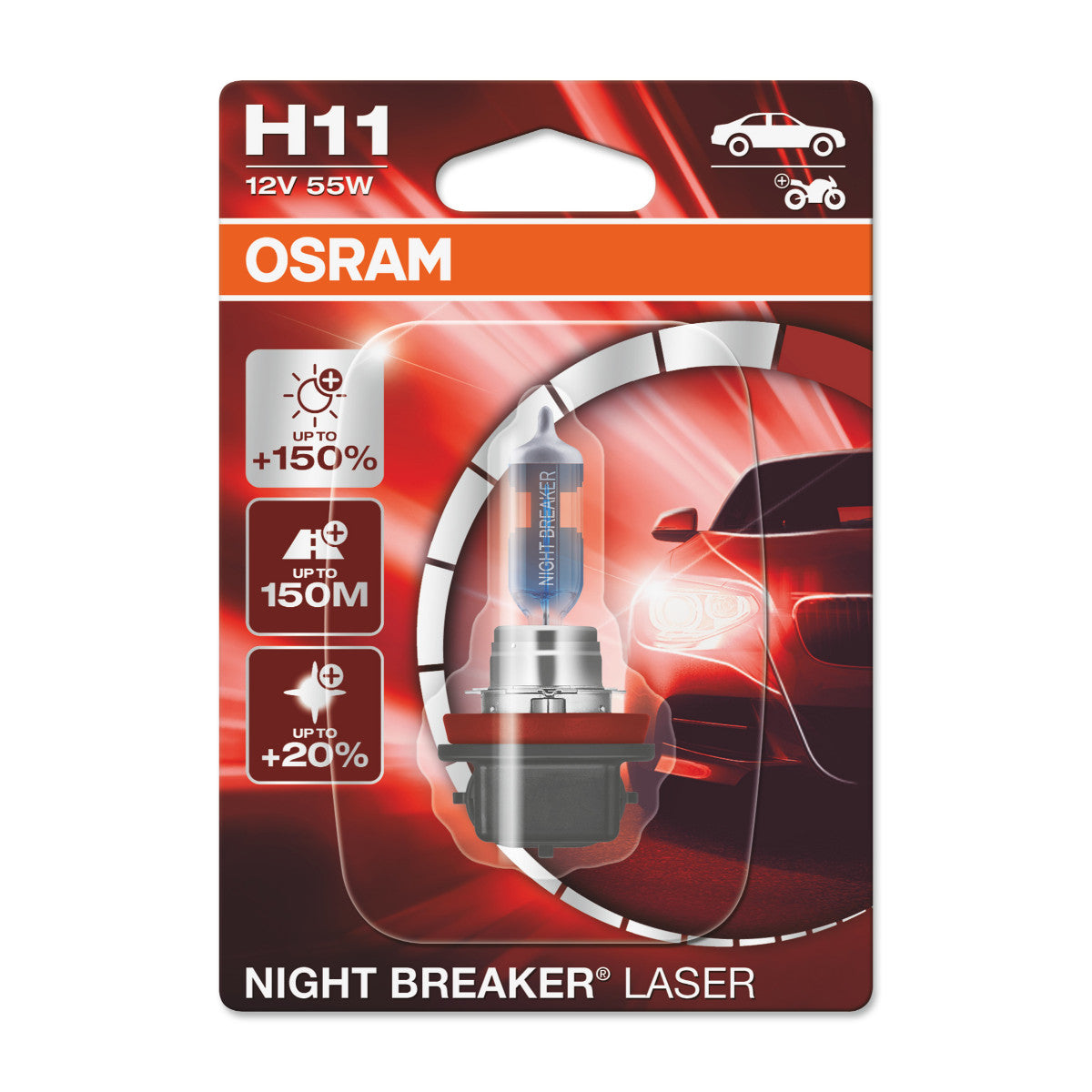 OSRAM NIGHT BREAKER® LASER H11 Blister singolo