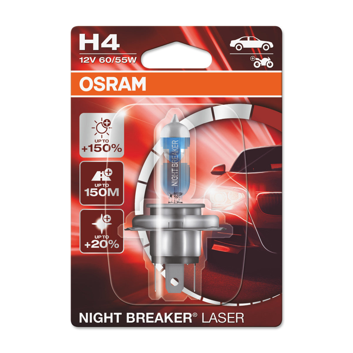 OSRAM NIGHT BREAKER® LASER H4 Blister singolo