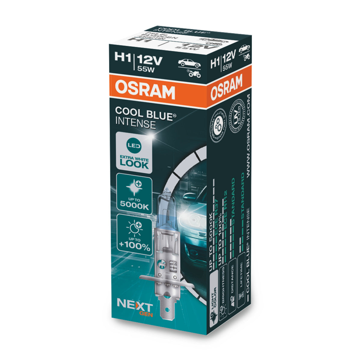 OSRAM - Lampadina alogena per fari H1 - Scatola pieghevole - CONFEZIONE DA 1