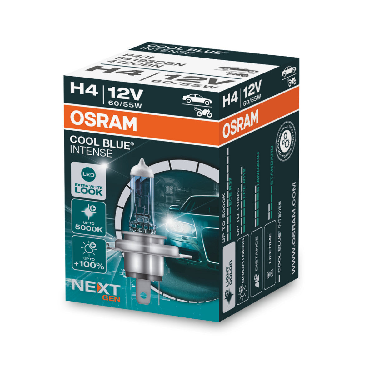 OSRAM - Lampadina per fari alogena H4 - Scatola pieghevole - CONFEZIONE DA 1