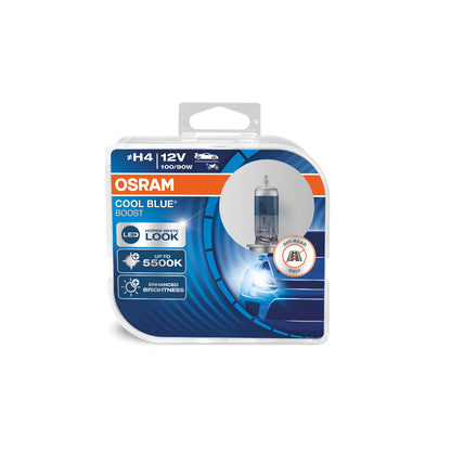 OSRAM COOL BLUE BOOST - Lampadina per fari alogeni H4 fuoristrada - CONFEZIONE DA 2