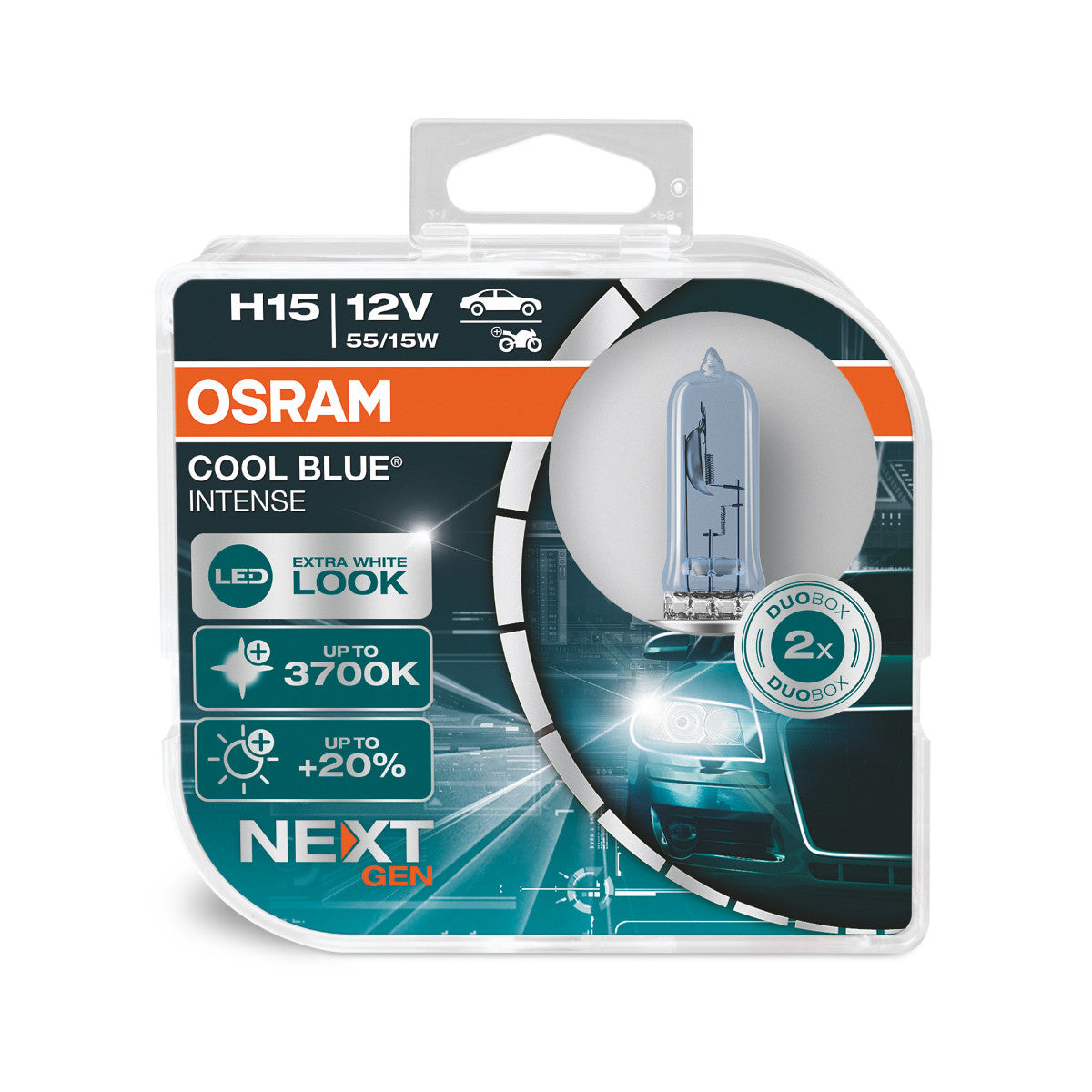 OSRAM - Lampadina alogena per fari H15 - Duo box - CONFEZIONE DA 2