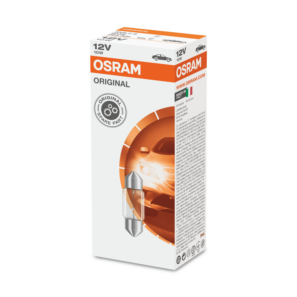 OSRAM ORIGINAL FESTOON - 10W - 12V - 31mm - Lampadina extra