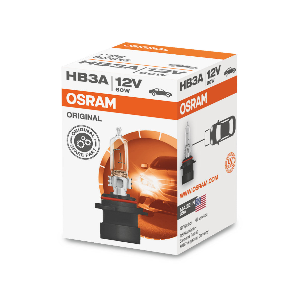 OSRAM ORIGINAL LINE - HB3A - 12 V - 60 W - Lampadina alogena per fari