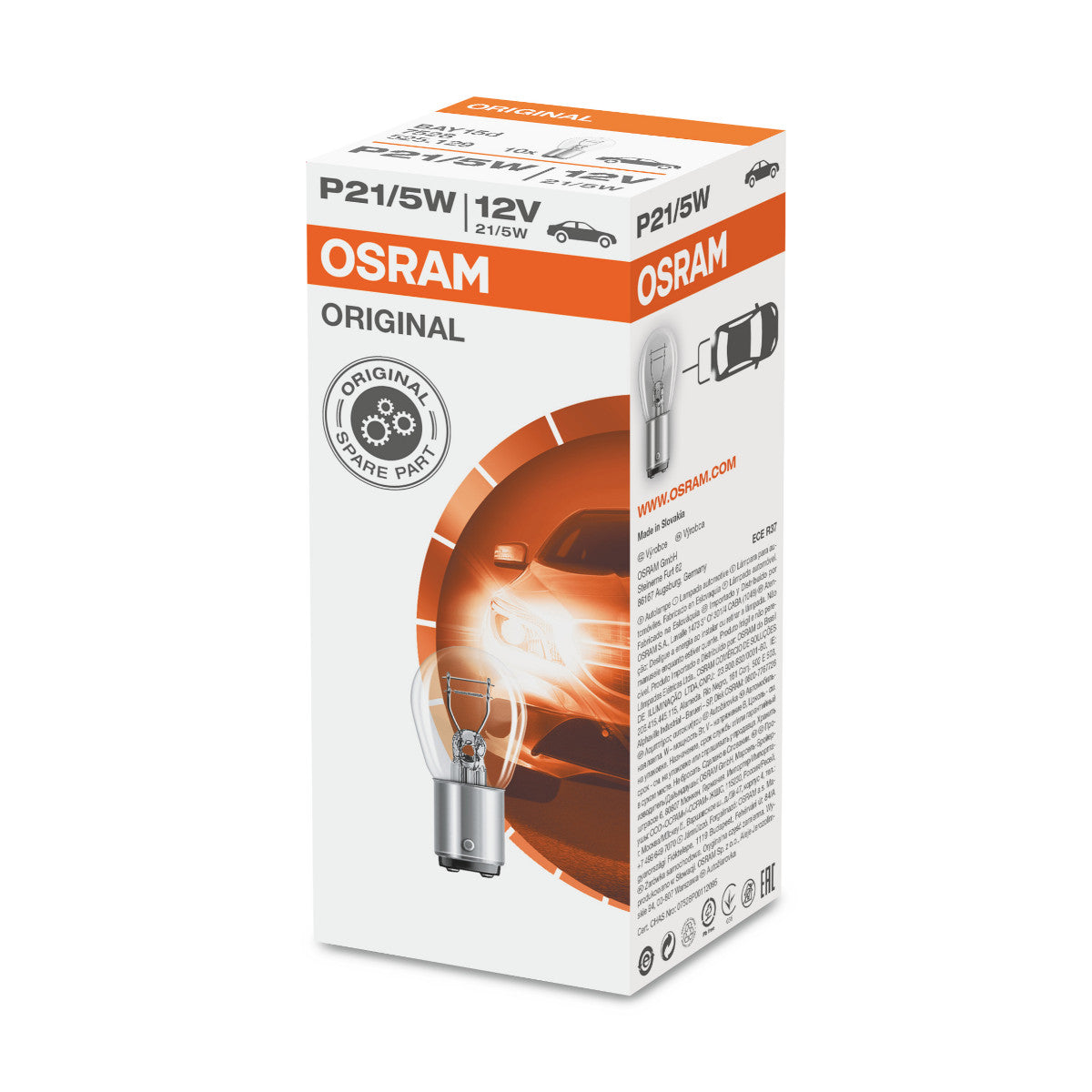 OSRAM ORIGINAL - BASE IN METALLO - P21-5W - Lampadina extra confezione da 1