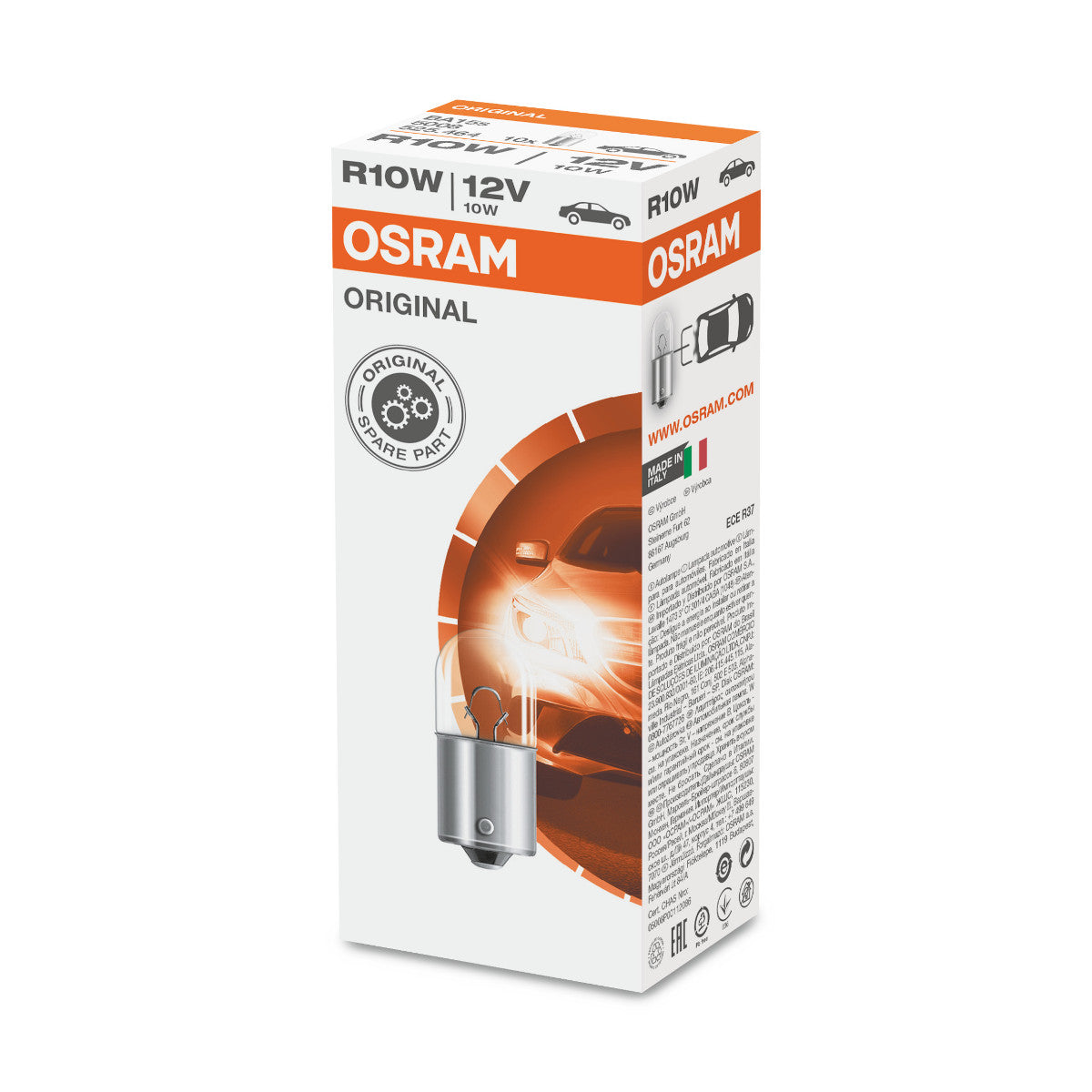 OSRAM ORIGINALE - BASE IN METALLO - R10W - 12V