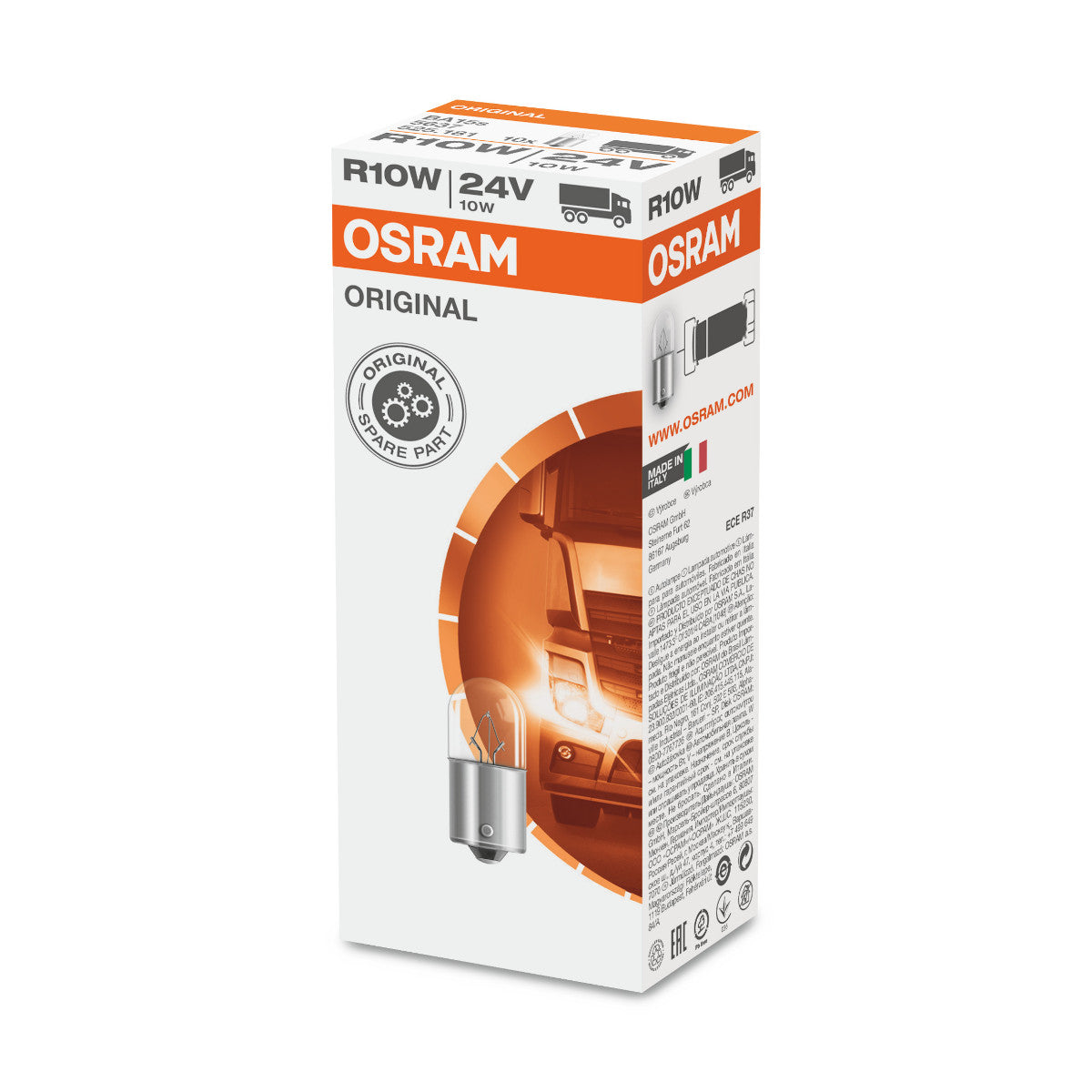 OSRAM ORIGINALE - BASE IN METALLO - R10W - 24V