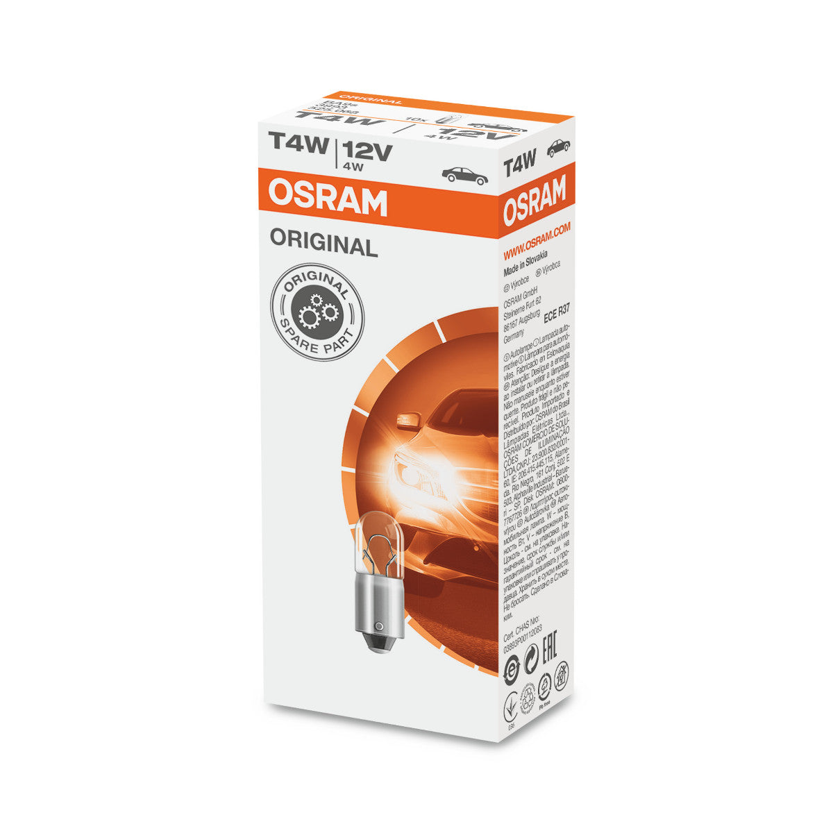 OSRAM ORIGINALE - BASE IN METALLO - T4W - 12V