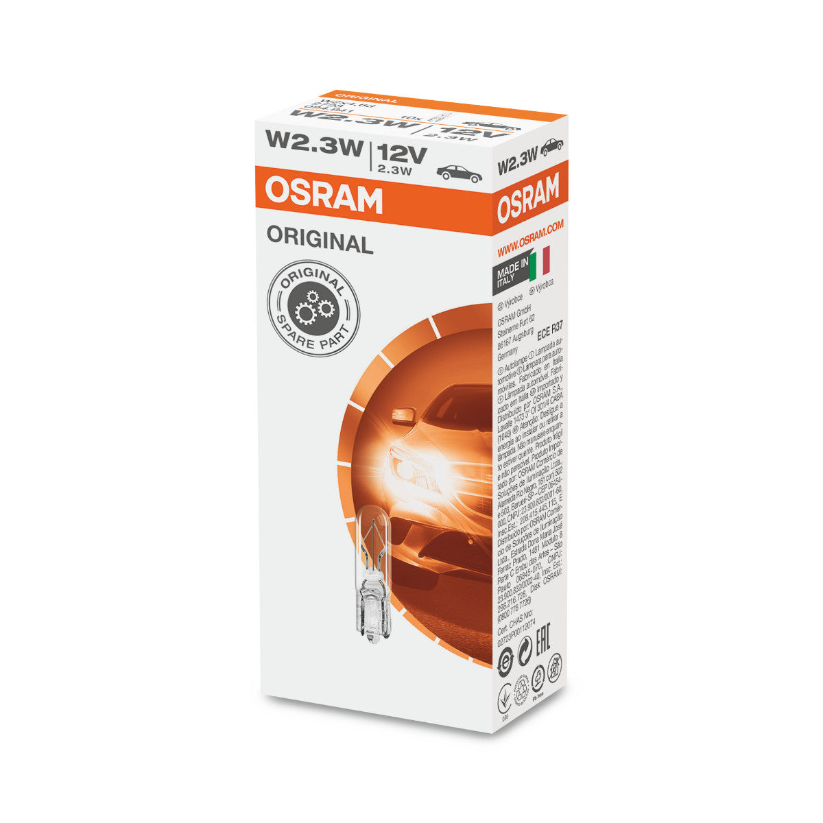 OSRAM ORIGINAL - BASE A CUNEO - Lampadina extra 2 -3 W - 12 V