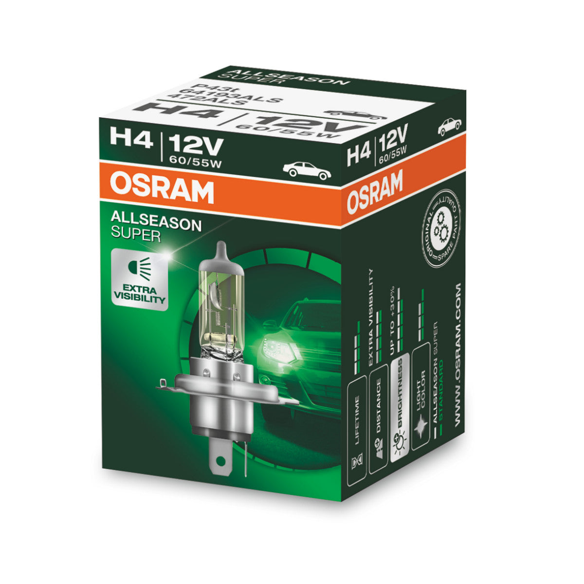 OSRAM ALLSEASON SUPER - ALLSEASON - Lampadina alogena per fari H4