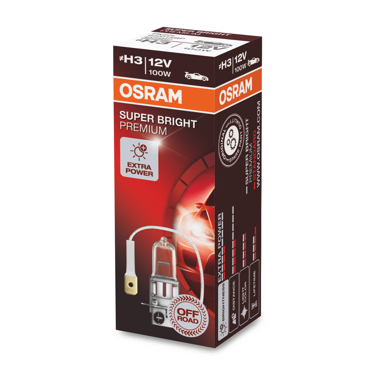 OSRAM SUPER BRIGHT PREMIUM - SUPER BRIGHT - Fuoristrada H3 - PK22s Lampadina alogena per fari anteriori