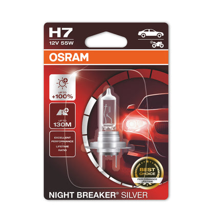 OSRAM NIGHT BREAKER® ARGENTO H7 Blister singolo