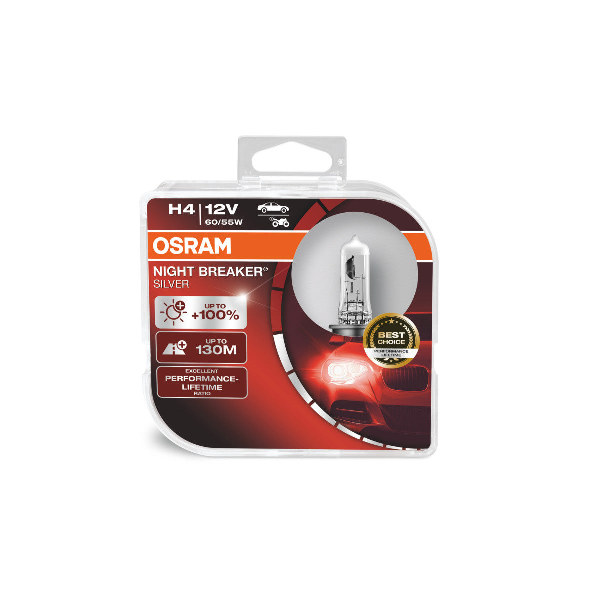 OSRAM NIGHT BREAKER®Scatola Duo ARGENTO H4