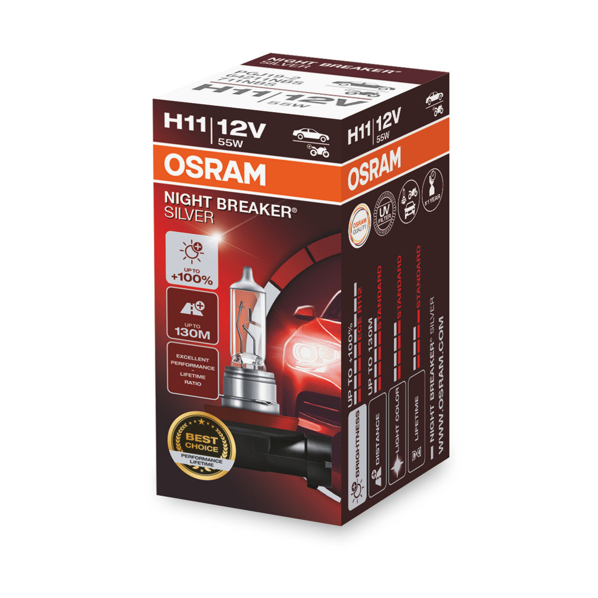 OSRAM NIGHT BREAKER® Scatola pieghevole ARGENTO H11