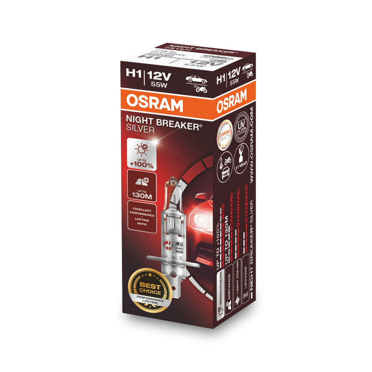 OSRAM NIGHT BREAKER® Scatola pieghevole ARGENTO H1