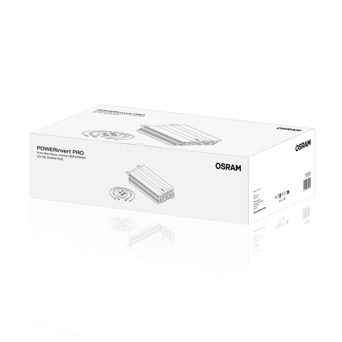 OSRAM inverter a onda sinusoidale pura 12 V CC 2000 W RCD