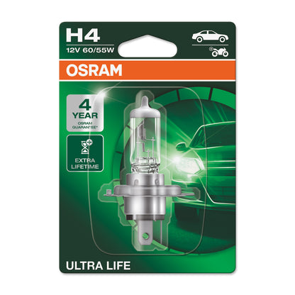 OSRAM ULTRA LIFE - Lampadina fari alogena H4 - Blister singolo