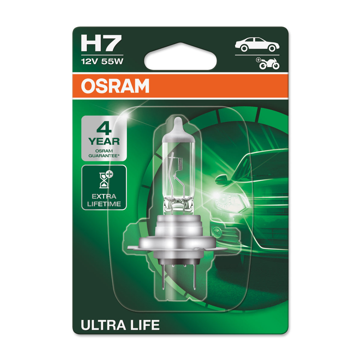 OSRAM ULTRA LIFE - Lampadina fari alogena H7 - Blister singolo