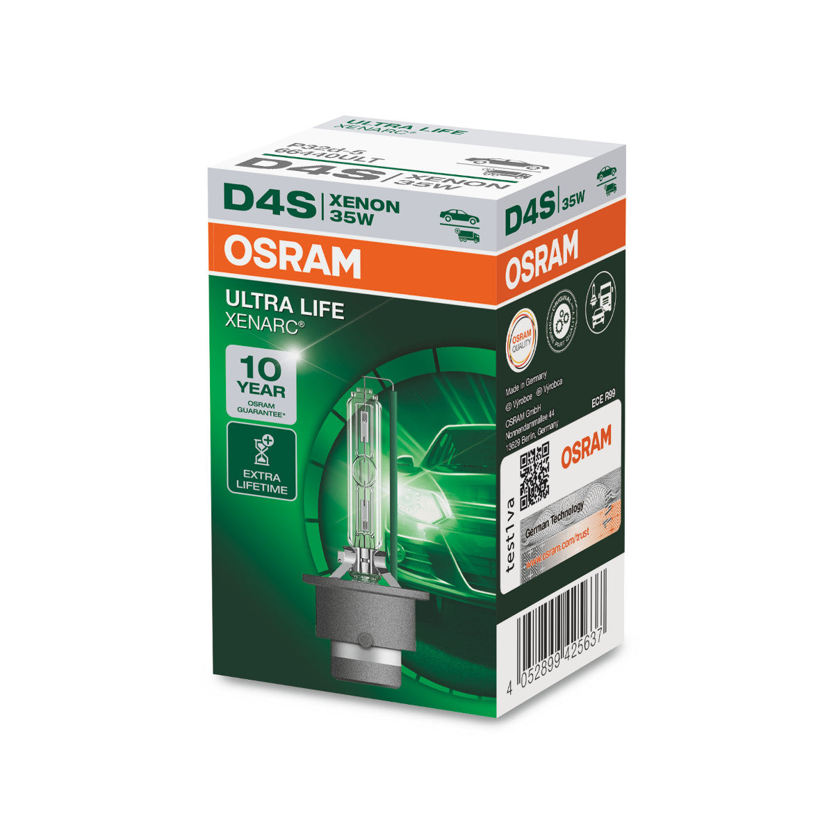 OSRAM XENARC ULTRA LIFE - Lampadina per fari HID D4S - CONFEZIONE DA 1