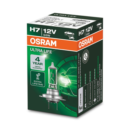 OSRAM ULTRA LIFE - Lampadina alogena per fari H7 - Scatola pieghevole