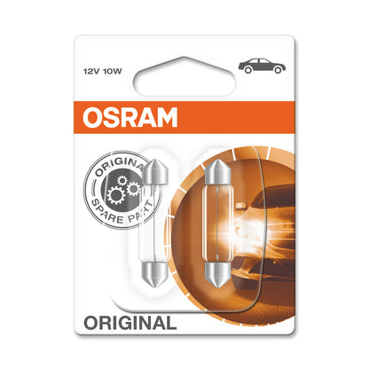 OSRAM ORIGINAL FESTOON - 10W - 12V - 41mm - Lampadina extra - CONFEZIONE DA 2