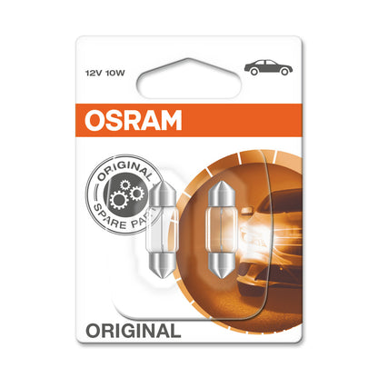 OSRAM ORIGINAL FESTOON - 10W - 12V - 31mm - Lampadina extra - CONFEZIONE DA 2