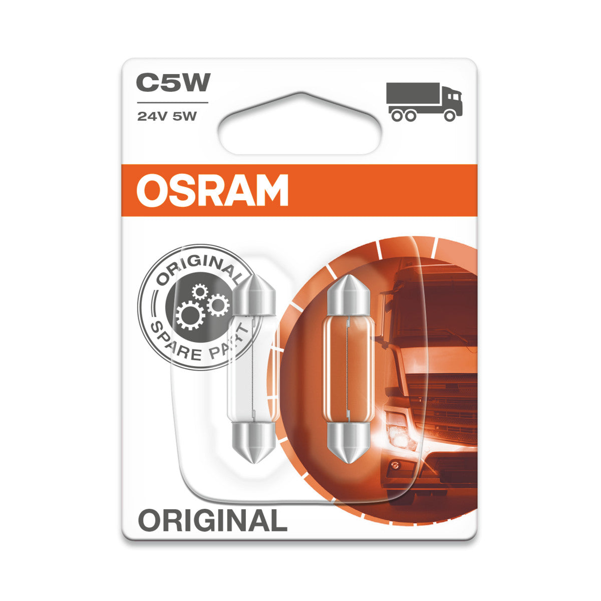 OSRAM ORIGINAL FESTOON - 5W - 24V - Lampadina extra 36mm - CONFEZIONE DA 2