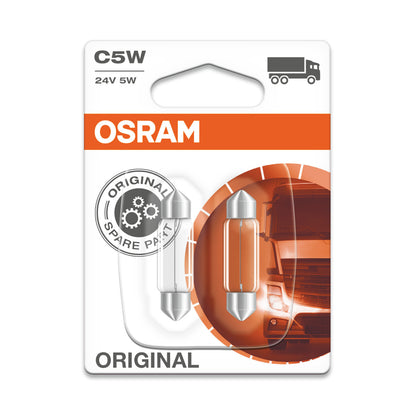 OSRAM ORIGINAL FESTOON - 5W - 24V - Lampadina extra 36mm - CONFEZIONE DA 2